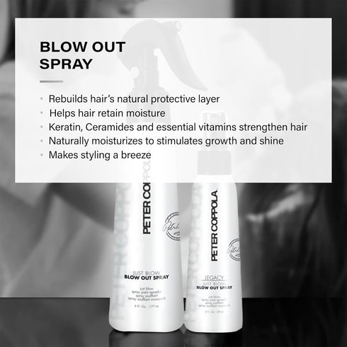 Peter Coppola Just Blow – Blow Dry Spray, Heat Protectant for Hair, Travel Size 2 oz