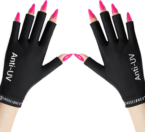 modelones UV Gloves for Nails, Professional UPF99+ UV Protection Fingerless Gloves for Gel Manicures