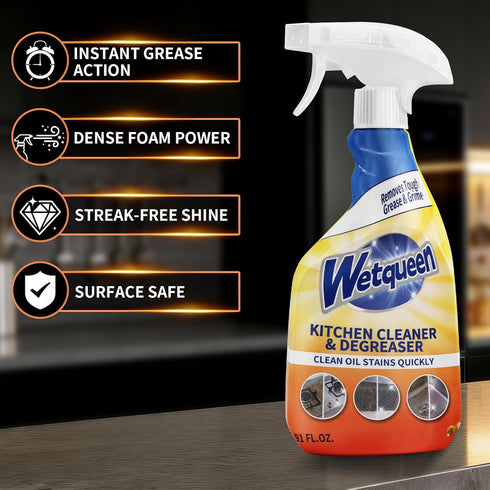 WETQUEEN Nozzle, 16.91 Oz All Purpose Cleaner Spray, Heavy Duty Kitchen Degreaser Foam & Stubborn Stain Remover