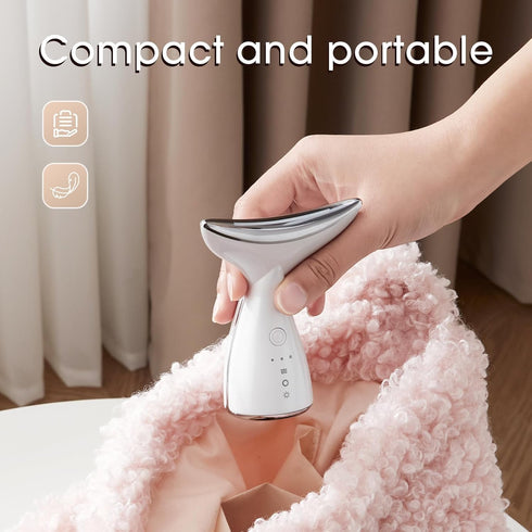 okahila 3 Face & Neck Massager | White LED Red-Light-Therapy-for-Face and Neck, Red Light Therapy Wand, Color Led