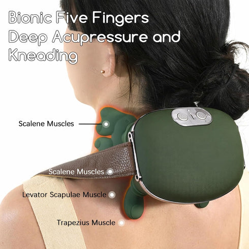 IOUGDSEC 4D Neck and Shoulder Massager, Professional Shiatsu Neck Massager, Portable Deep Tissue Kneading with Heat
