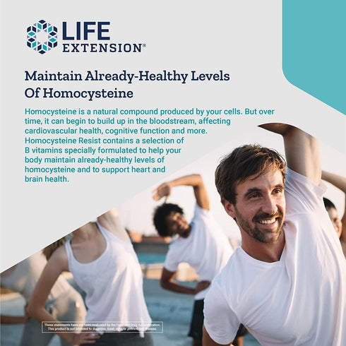 Life Extension Homocysteine Resist, 60 Vegetarian Capsules, Vitamin B2, B6 & B12