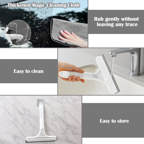 Kit,2026 3 1 XANGNIER Window Cleaner Tool in Window Cleaning Scraper with Spray,Thickened Magic Cleaning Cloth,Window