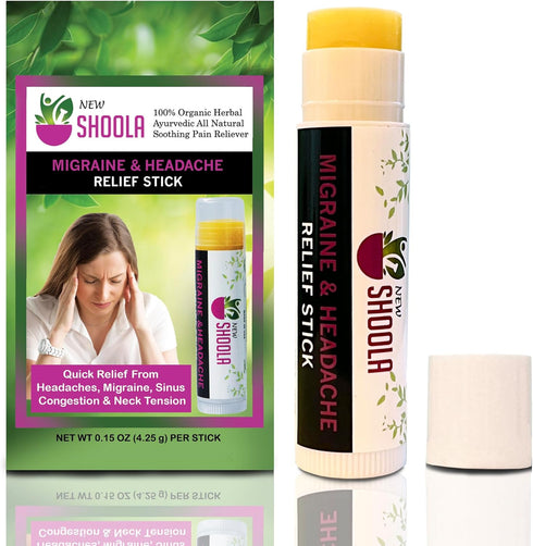 Migraine Relief Essential Oil Roll Stick, Organic Herbal Balm for Headache & Neck Tension