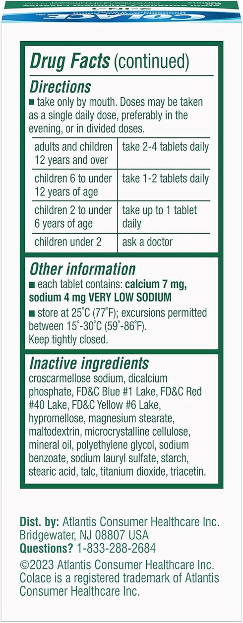 Colace 2-in-1 Stool Softener Plus Stimulant Laxative - Gentle Effective Constipation Relief, Docusate Sodium Plus
