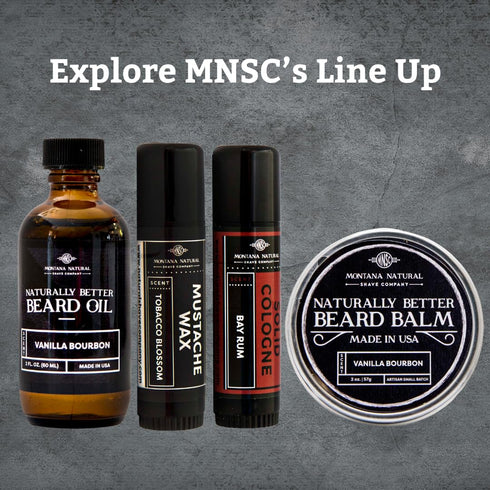 MNSC Vanilla Bourbon Mustache Wax - Medium Hold Balm, All-Natural Beeswax, Handmade in USA