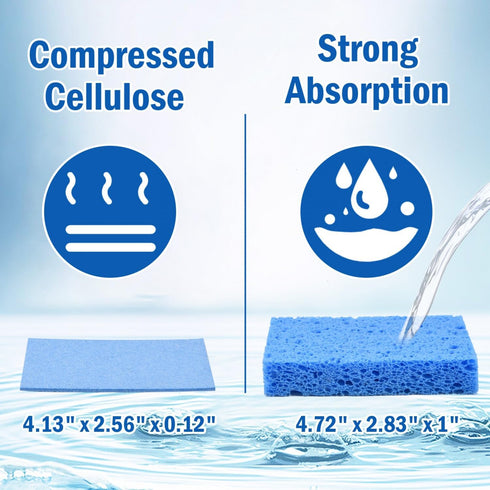 YoleShy 20 Pack Sponges Kitchen Natural Compressed Cellulose Sponges for Dishes Non Scratch for Household Cookware