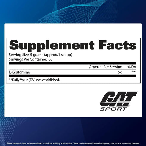 GAT Sport L-Glutamine Unflavored, 10.58oz (300g)