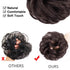 MORICA 2PCS Messy Bun Hair Pieces, Fake Bun Scrunchies for Thin Hair, Curly Wavy Dark Brown