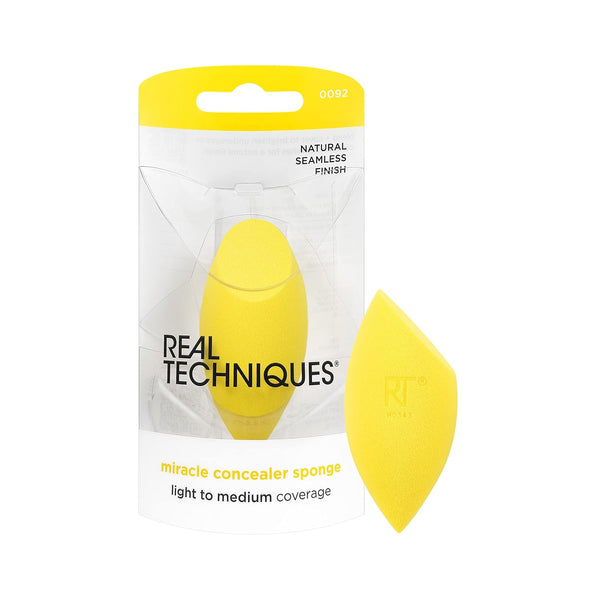 Real Techniques Miracle Concealer Sponge, Makeup Blending Sponge for Liquid & Cream Concealer, Yellow, 1 Count