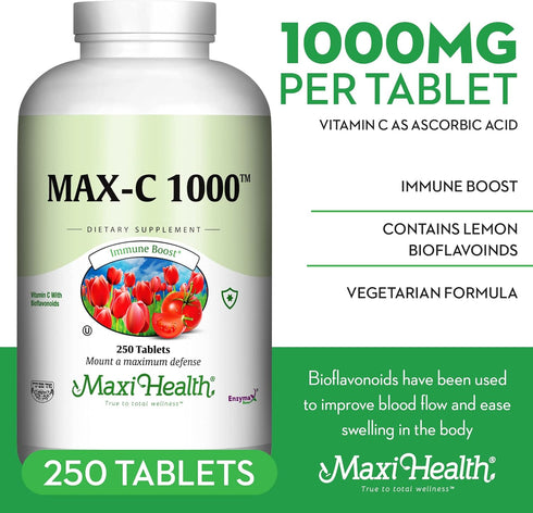 1000 mg Vitamin C - Ultra High Absorption Formula, Gluten Free Kosher Dietary Non-GMO Supplement for Immune Support,