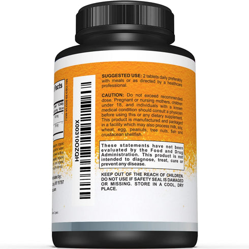 Sunergetic USDA Certified Organic Turmeric Supplement – 1,400mg of Turmeric per Serving with Organic Black Pepper - 180