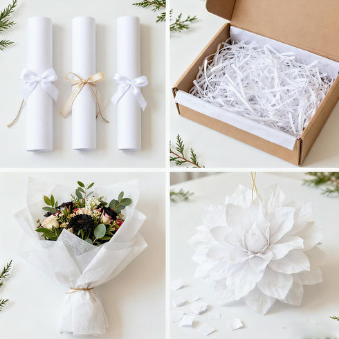 Sadaunbe 25 Sheets-20 20 Inch, White Tissue Paper for Gift Bags x Recyclable Gift Wrap Tissues for Christmas, Holidays