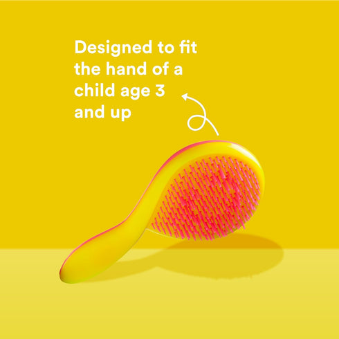 Michel Mercier The Girlie Detangle Brush - Painless Detangling Hair Brush for Thick and Curly Hair (Pink-Yellow)