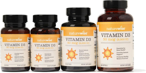 NatureWise Vitamin D3 2000iu (50 mcg), 30 Count Mini Softgel, Immune Support, Non-GMO, Gluten Free in Cold-Pressed