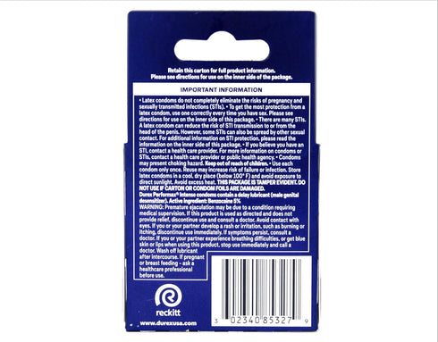 Paradise Marketing 3 Count Durex Performance Intense Condom - Box