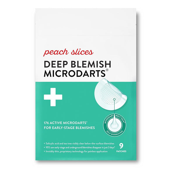 Peach Slices Deep Blemish Microdarts, Acne Patch for Early Stage & Deep Pimples with Salicylic Acid and Tea Tree Oil