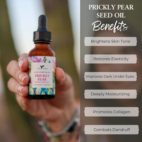Prickly Pear Seed Oil - Cold Pressed, Pure, Unrefined Moisturizer for Skin, Face, Body, Nails, Hair - 1 oz Bottle
