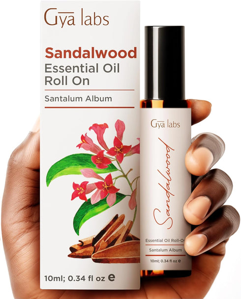 Set Set 2x0.34 oz Sandalwood Roll On & Sandalwood Essential Oils for Diffuser - Essential Oils Aromatherapy Roll On