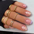 Square Press on Nails Short Cute Purple French Tip False Nails with White Flower Designs - 24 Pcs