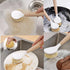 JININQ 3 Pack Set Dish Brush with Bamboo Handle,Dish Scrubber Built-in Scraper, Scrub Brush for Pans, Pots, Kitchen