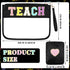 Hillban 2 Pcs Teacher Gifts Chenille Letter Bags, Preppy Patch Makeup Bag Flat Clear Pouch for Women Girl