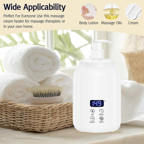 Meifuly Oil Warmer for Massage Therapy & Personal Use, Quick Lotion Warmer Heats Up, with Two Bottles, Adjustable
