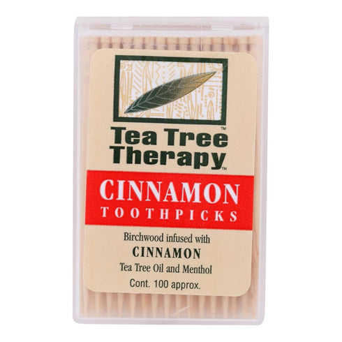 Tea Tree Therapy Cinnamon Tea Tree Toothpicks 100 count By - 12 Pack