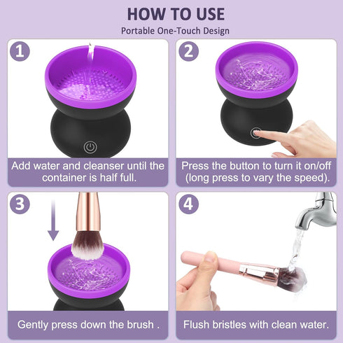 Electric Makeup Brush Cleaner by Catcan, Portable Automatic USB Brush Cleaner for All Size Brushes