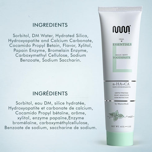 MasterMedi Fluoride Free Toothpaste, Nano Hydroxyapatite, SLS Free, Teeth Whitening, Pack of 2