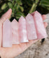 MIMOSA Healing Crystal Wand with Raw Rose Quartz & Selenite, Rose Quartz