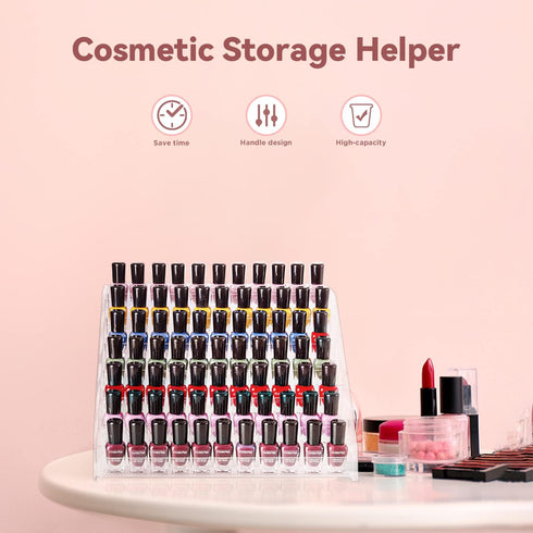 Kingtaily Nail Polish Organizer, Large Capacity 7 Layers Rack, Acrylic Stand Holder for Lipstick and Sunglasses