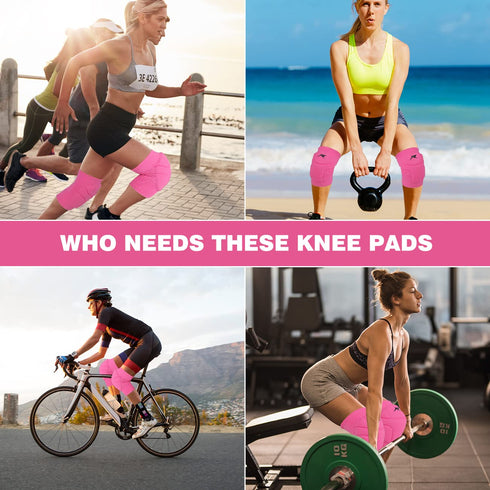 Racbeuk Volleyball Knee Pads Pink, Knee Protector Supporter for Girl Lady Women with High Protection Pads,Professional