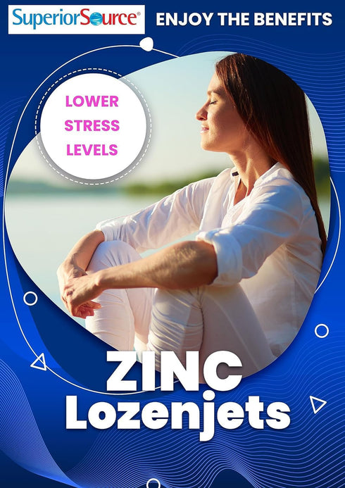 Superior Source Zinc Lozenjets | Zinc (5 mg), Vitamin C (15 mg) | Quick Dissolve MicroLingual Tablets, 60 Count