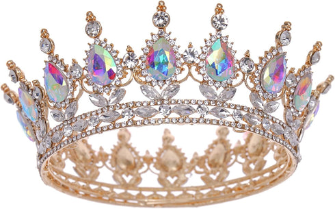 Queen Crown Rhinestone Wedding Crowns, Tiaras for Women, Costume Party Hair Accessories, Birthday Crown