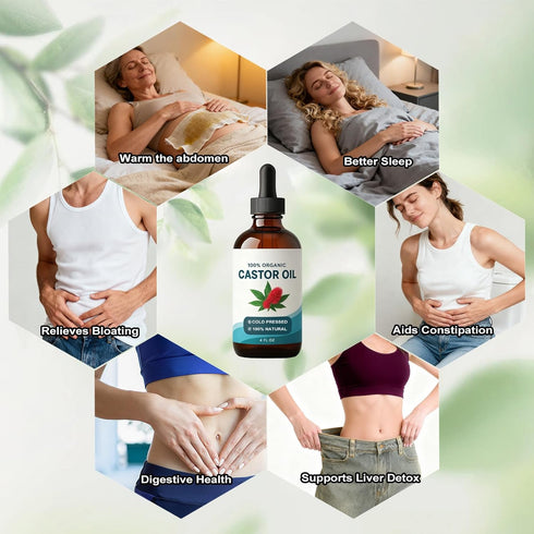 Shrandi Pack, Pack Castor Oil, Celara Castor Oil Can Be Used with Cotton Castor Oil Wrap or Patch for Liver Support