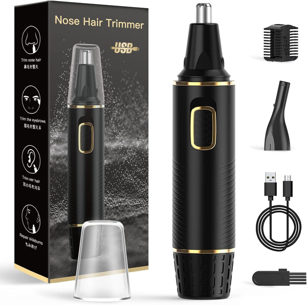 Nose Hair Trimmer for Men, 2024 Painless USB Rechargeable, Ear and Nose Hair Trimmer with Dual Edge Blades