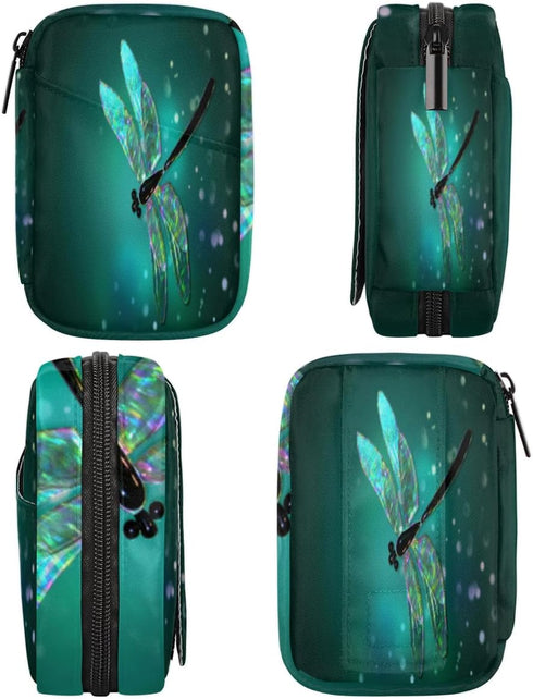 Honeybaby Shine Dragonfly Pill Case Bag Portable Weekly Pill Organizer Travel Pill Organizer Case Bag with Zipper