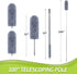 Duster with Extension Pole, 100" Long Feather Duster Kit with 2 Microfiber Heads, Cleaning Supplies for High Ceilings