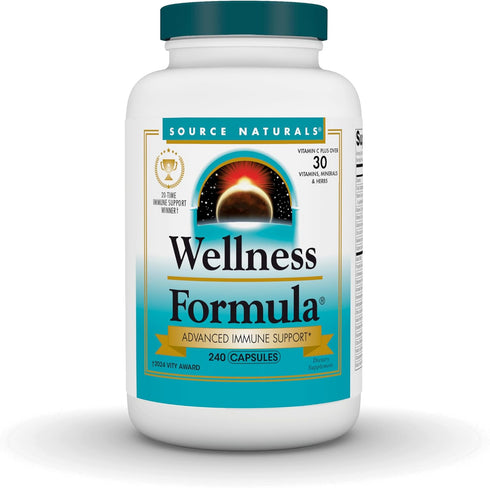 Source Naturals Wellness Formula Bio-Aligned Vitamins & Herbal Defense - Advanced Immune Support, 240 Capsules