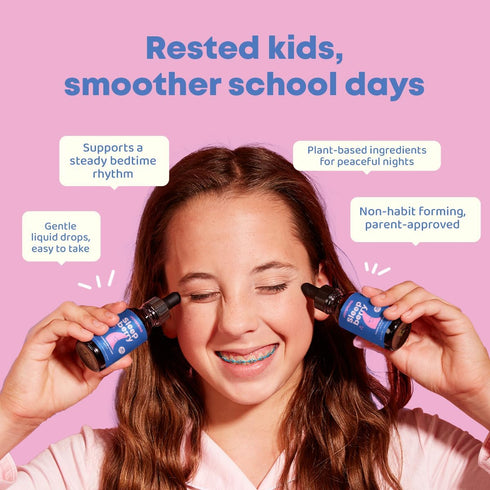JoySpring Kids Melatonin Sleepberry 3 mg Liquid Sleep Aid with L Theanine, 60 Servings, 2 fl oz, Children's Travel