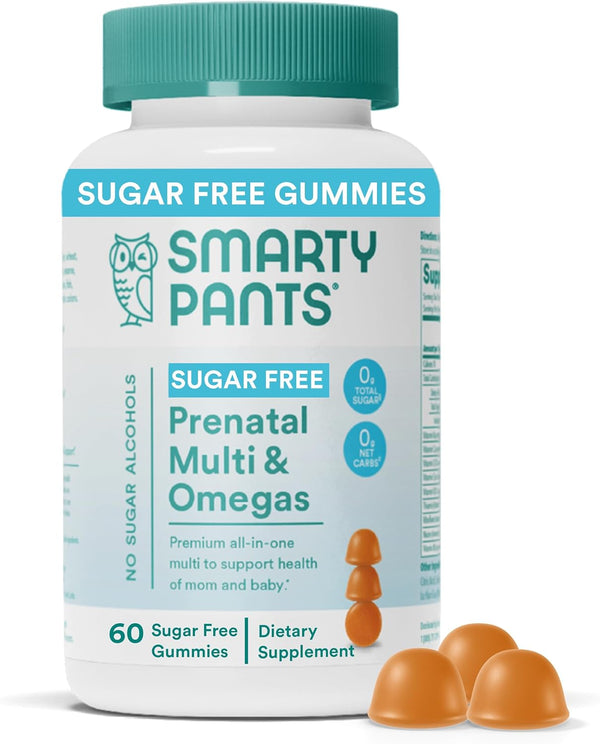 SmartyPants Prenatal Vitamins for Women, Sugar Free Multivitamin Gummies, 60 Count (20 Day Supply)