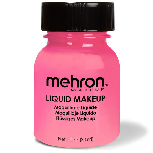 Mehron Makeup Liquid Face Paint and Body Paint, Pink, 1 oz, Perfect for Halloween, Cosplay, Air Brush Compatible