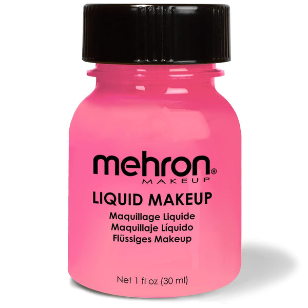 Mehron Makeup Liquid Face Paint and Body Paint, Pink, 1 oz, Perfect for Halloween, Cosplay, Air Brush Compatible
