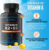 K2 D3 Vitamin Supplement 5000 IU - Enhanced Calcium Absorption for Healthier Bones, Blood, Heart, and Better Immunity