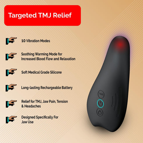 TMJ Relief Products Jaw Massager with Advanced Heating Modes - Ergonomic TMJ Massage Tool for Pain Relief