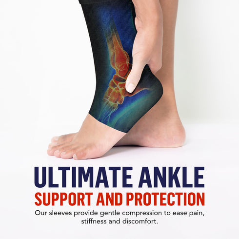 Doctor Developed Compression Foot Sleeves for Plantar Fasciitis, Copper Ankle Brace with Doctor Written Handbook