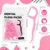 200 Count Dental Floss Picks Bulk, Non-Breakable Dental Flossers for Adults, Family Pack Travel (Pink)