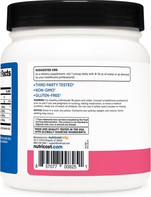 Nutricost BCAA Powder (Raspberry Lemonade, 60 Servings) - 2:1:1 Optimal Ratio