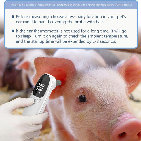 QCdeSoulBLV 32-42.9 5x1.5 Ear Thermometer for Pet, Accurate Ear Temperature Thermometer, Digital USB Rechargeable